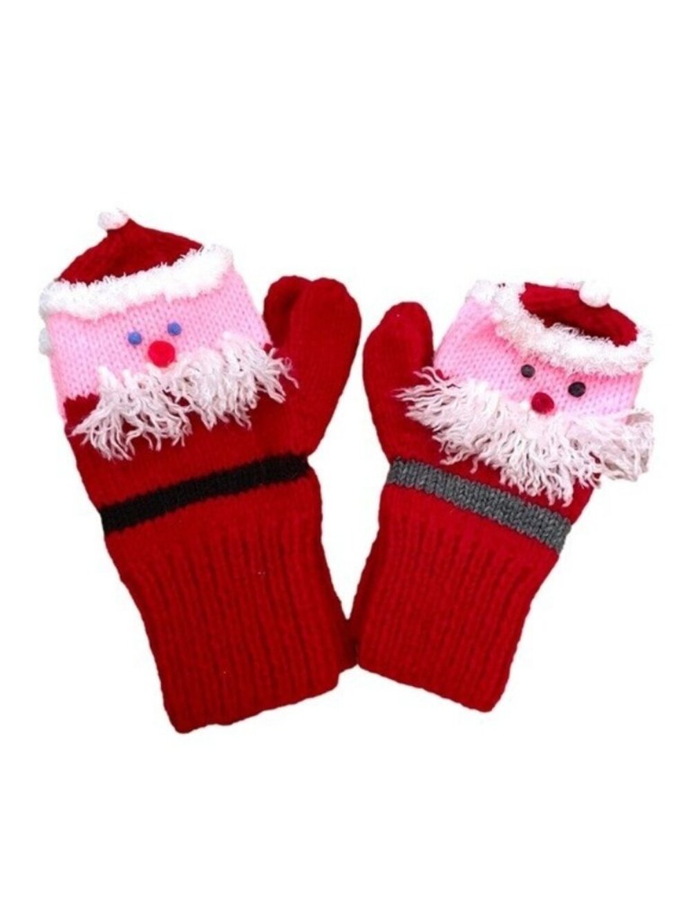 His & Hers Santa Claus Mitts - 2 pairs, vintage & handmade!